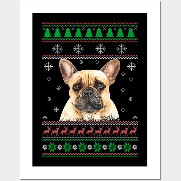 Cute French Bulldog Lover Ugly Christmas Sweater For Women And Men Funny Gifts Wall Art by uglygiftideas